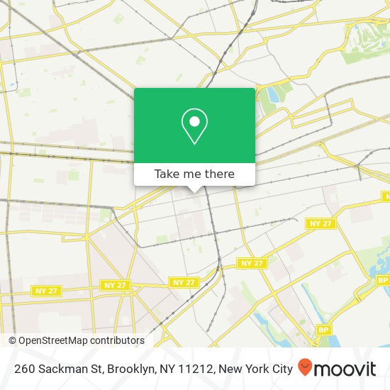 Mapa de 260 Sackman St, Brooklyn, NY 11212