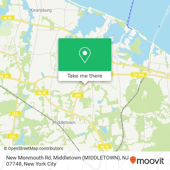 Mapa de New Monmouth Rd, Middletown (MIDDLETOWN), NJ 07748
