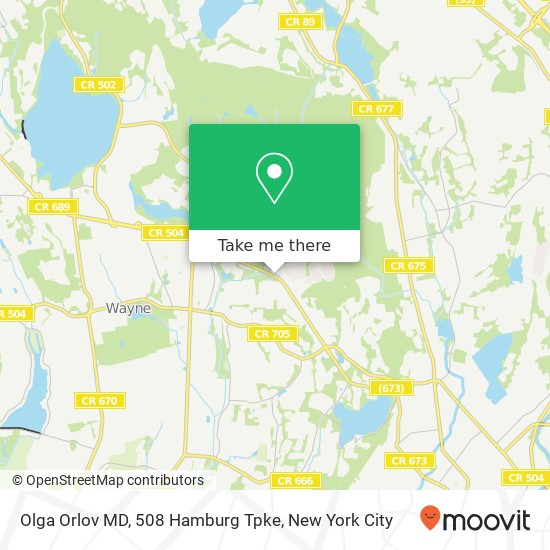 Mapa de Olga Orlov MD, 508 Hamburg Tpke