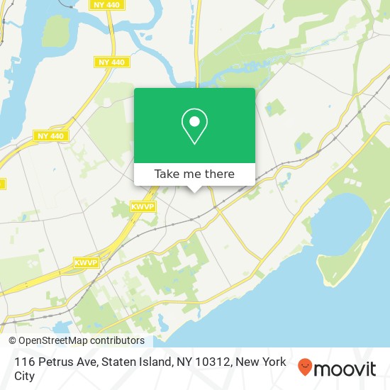 Mapa de 116 Petrus Ave, Staten Island, NY 10312