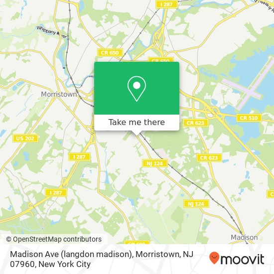 Mapa de Madison Ave (langdon madison), Morristown, NJ 07960