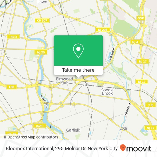 Mapa de Bloomex International, 295 Molnar Dr