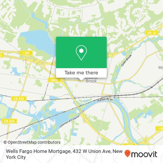 Mapa de Wells Fargo Home Mortgage, 432 W Union Ave