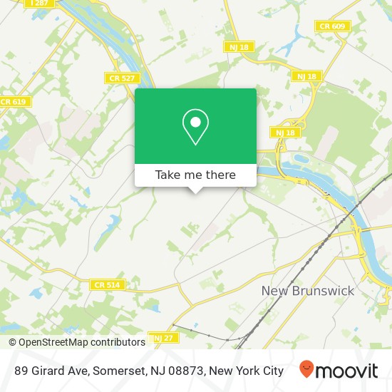 Mapa de 89 Girard Ave, Somerset, NJ 08873
