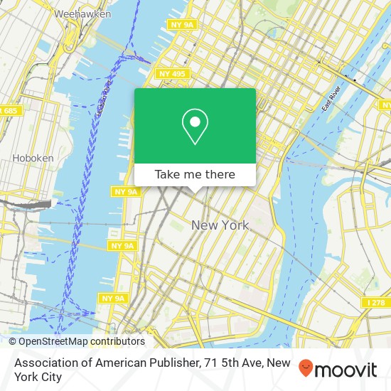 Mapa de Association of American Publisher, 71 5th Ave