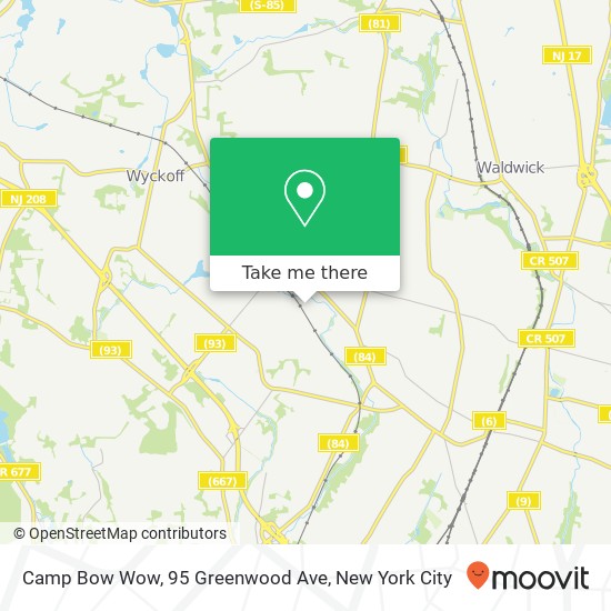 Mapa de Camp Bow Wow, 95 Greenwood Ave