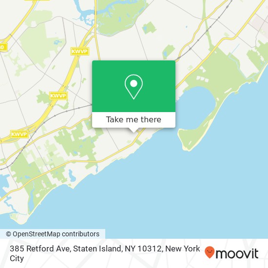 Mapa de 385 Retford Ave, Staten Island, NY 10312