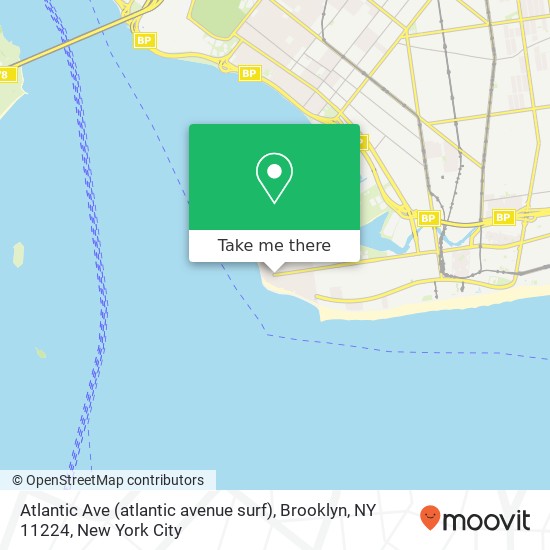 Mapa de Atlantic Ave (atlantic avenue surf), Brooklyn, NY 11224