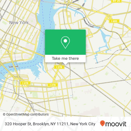 Mapa de 320 Hooper St, Brooklyn, NY 11211