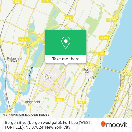 Bergen Blvd (bergen westgate), Fort Lee (WEST FORT LEE), NJ 07024 map