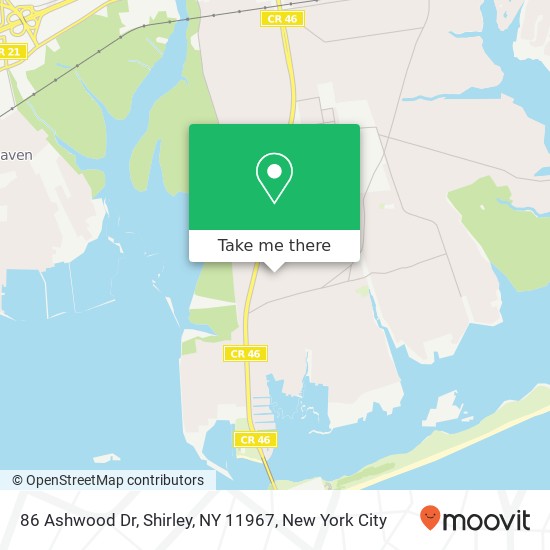 86 Ashwood Dr, Shirley, NY 11967 map