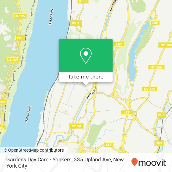 Mapa de Gardens Day Care - Yonkers, 335 Upland Ave