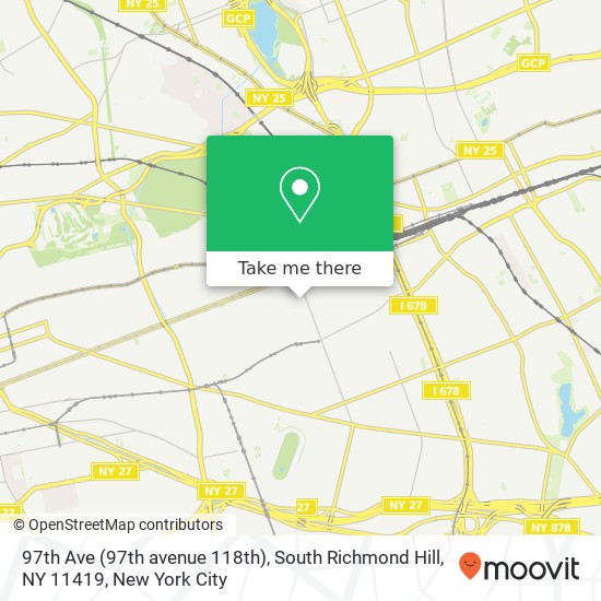 Mapa de 97th Ave (97th avenue 118th), South Richmond Hill, NY 11419