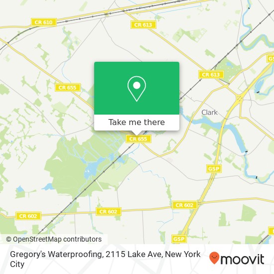 Mapa de Gregory's Waterproofing, 2115 Lake Ave