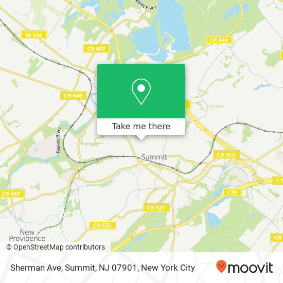Mapa de Sherman Ave, Summit, NJ 07901