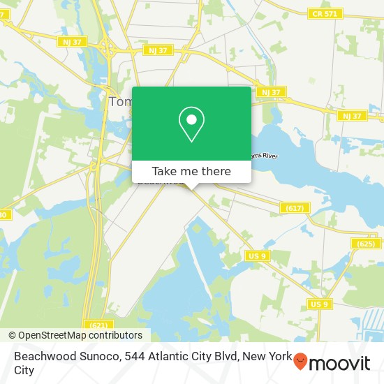 Mapa de Beachwood Sunoco, 544 Atlantic City Blvd