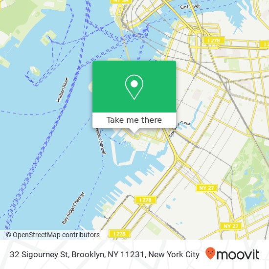 Mapa de 32 Sigourney St, Brooklyn, NY 11231