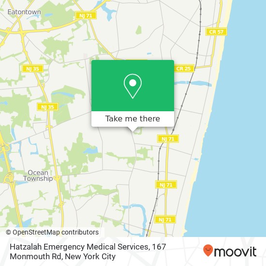 Hatzalah Emergency Medical Services, 167 Monmouth Rd map