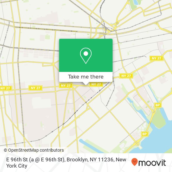 Mapa de E 96th St (a @ E 96th St), Brooklyn, NY 11236