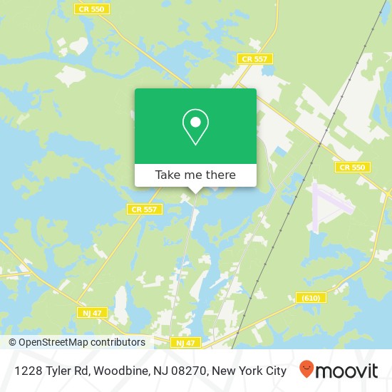 Mapa de 1228 Tyler Rd, Woodbine, NJ 08270