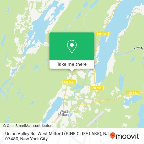 Mapa de Union Valley Rd, West Milford (PINE CLIFF LAKE), NJ 07480