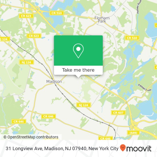 Mapa de 31 Longview Ave, Madison, NJ 07940