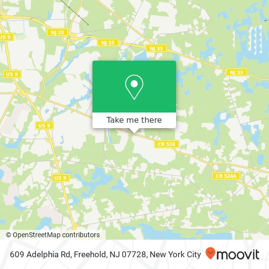 Mapa de 609 Adelphia Rd, Freehold, NJ 07728