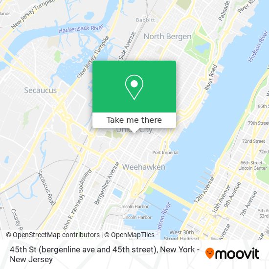 45th St (bergenline ave and 45th street) map
