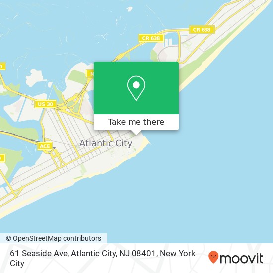Mapa de 61 Seaside Ave, Atlantic City, NJ 08401