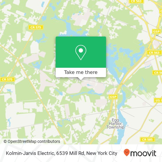 Mapa de Kolmin-Jarvis Electric, 6539 Mill Rd