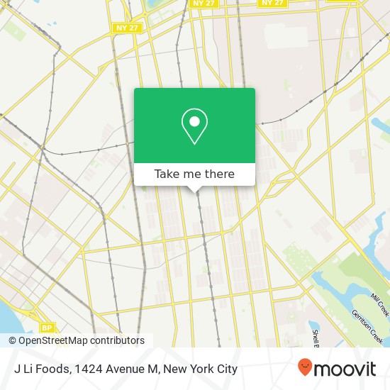 Mapa de J Li Foods, 1424 Avenue M