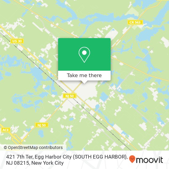 Mapa de 421 7th Ter, Egg Harbor City (SOUTH EGG HARBOR), NJ 08215