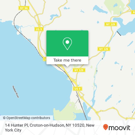 Mapa de 14 Hunter Pl, Croton-on-Hudson, NY 10520