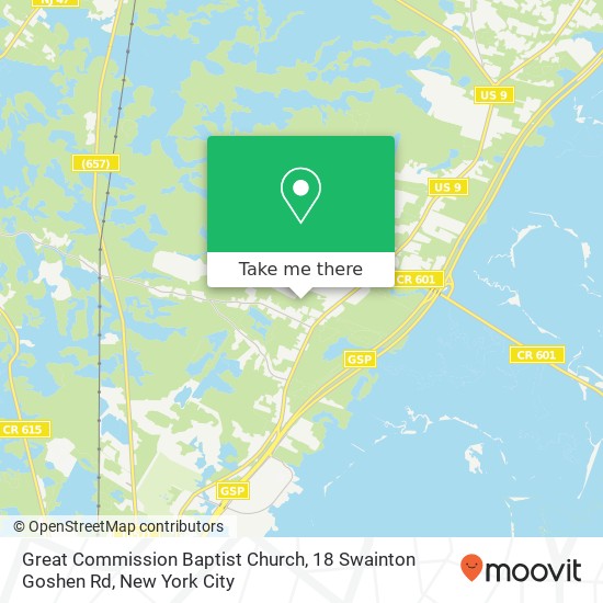 Mapa de Great Commission Baptist Church, 18 Swainton Goshen Rd