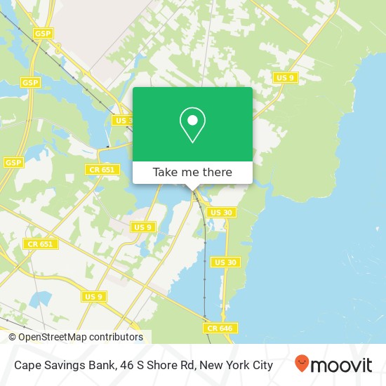 Mapa de Cape Savings Bank, 46 S Shore Rd