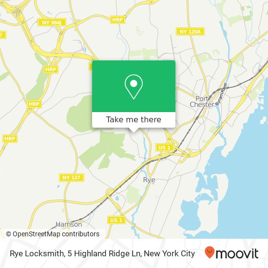 Mapa de Rye Locksmith, 5 Highland Ridge Ln