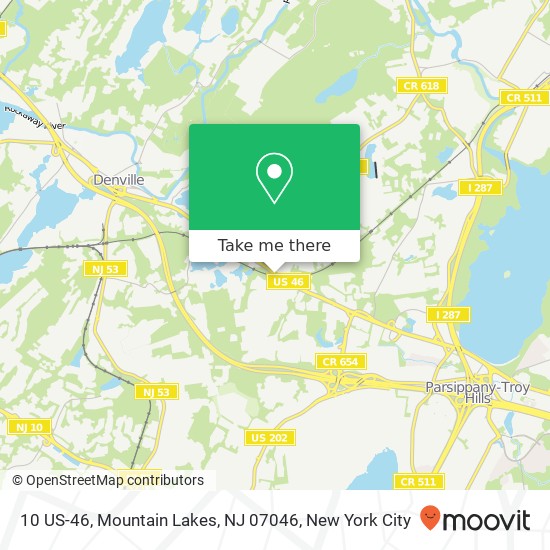 Mapa de 10 US-46, Mountain Lakes, NJ 07046