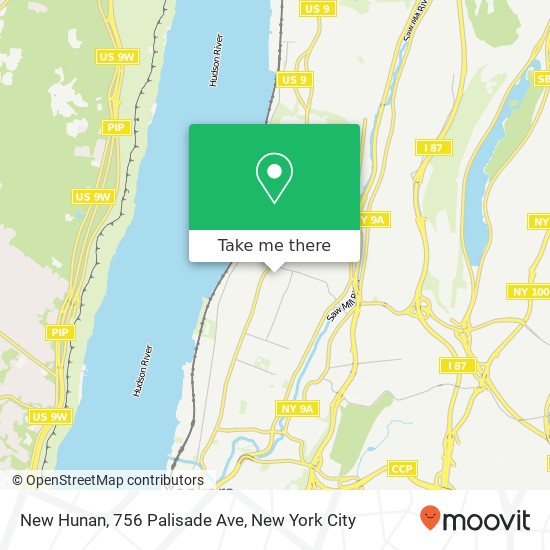 Mapa de New Hunan, 756 Palisade Ave