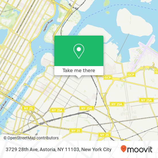 Mapa de 3729 28th Ave, Astoria, NY 11103