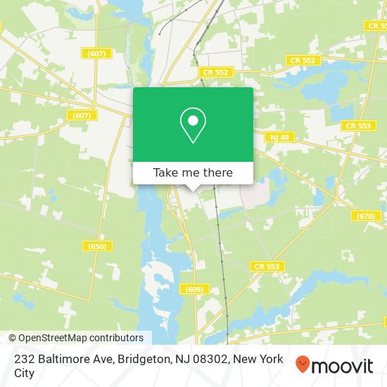 232 Baltimore Ave, Bridgeton, NJ 08302 map