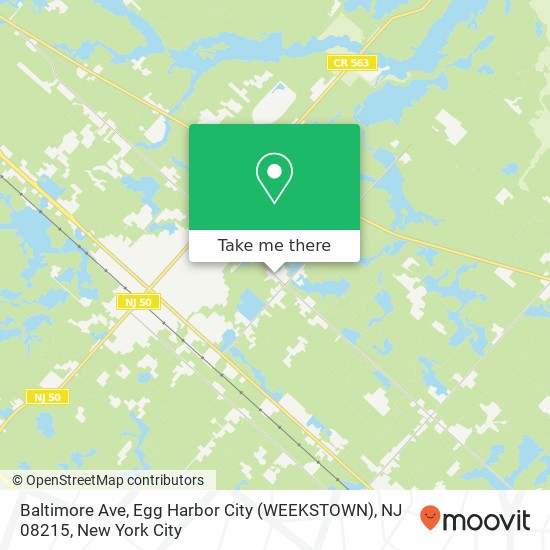 Mapa de Baltimore Ave, Egg Harbor City (WEEKSTOWN), NJ 08215