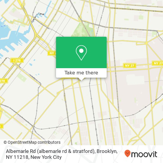 Mapa de Albemarle Rd (albemarle rd & stratford), Brooklyn, NY 11218
