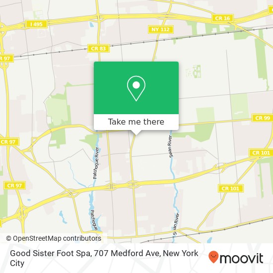 Mapa de Good Sister Foot Spa, 707 Medford Ave