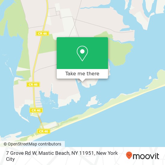Mapa de 7 Grove Rd W, Mastic Beach, NY 11951