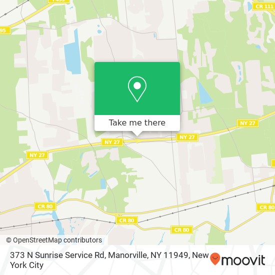 Mapa de 373 N Sunrise Service Rd, Manorville, NY 11949