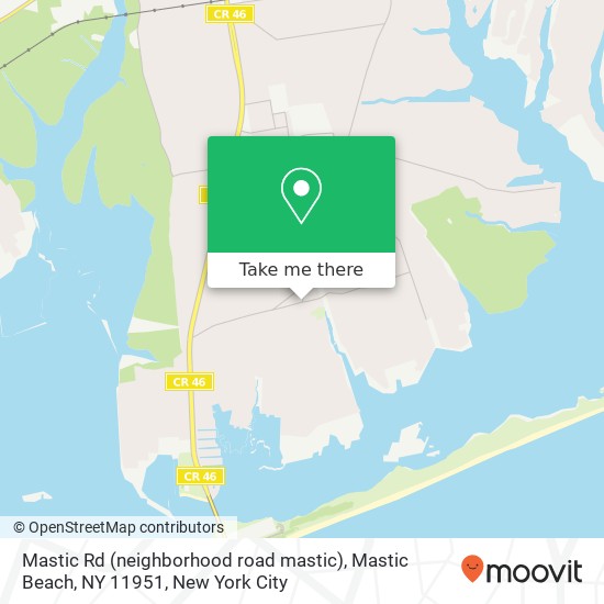 Mapa de Mastic Rd (neighborhood road mastic), Mastic Beach, NY 11951