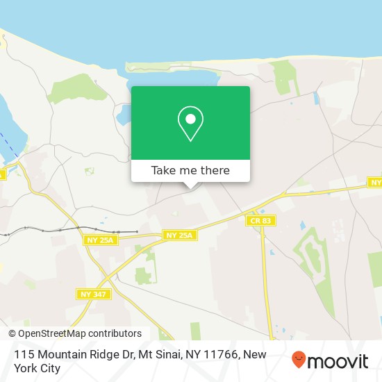 Mapa de 115 Mountain Ridge Dr, Mt Sinai, NY 11766