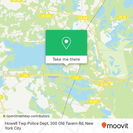 Mapa de Howell Twp Police Dept, 300 Old Tavern Rd
