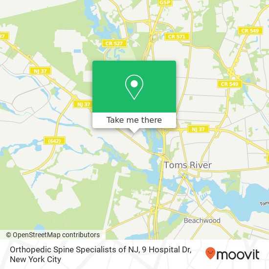 Mapa de Orthopedic Spine Specialists of NJ, 9 Hospital Dr