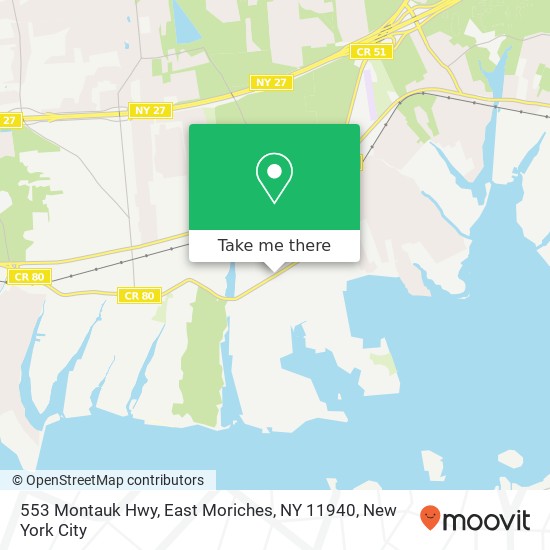 553 Montauk Hwy, East Moriches, NY 11940 map